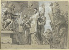 A saint defends himself before the Roman Senate, 1675. Creator: Erasmus Quellinus.