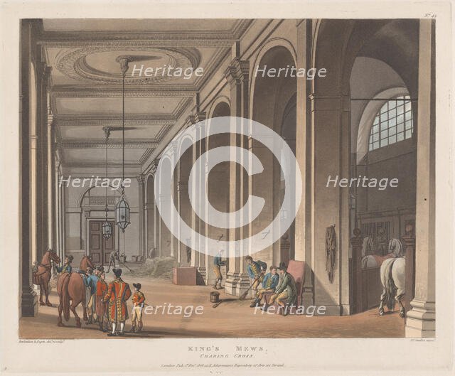 King's Mews, Charing Cross, December 1, 1808., December 1, 1808. Creator: Joseph Constantine Stadler.