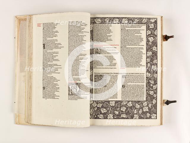 The Kelmscott Chaucer - The Works of Geoffrey Chaucer Now Newly Imprinted, 1896. Creator: Sir Edward Coley Burne-Jones.