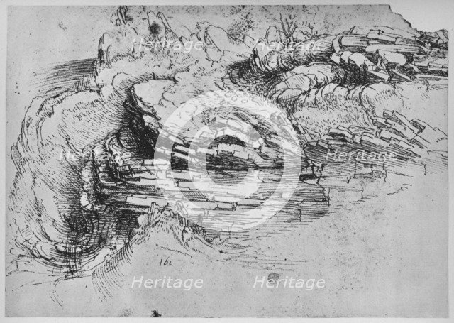 'Study of Rock Formations', c1480 (1945). Artist: Leonardo da Vinci.