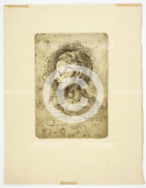 Female Head, 1860. Creator: Jean-Baptiste Carpeaux.