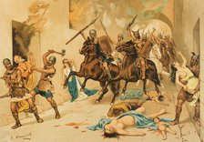 Barbarian invasion, Hispania, 1888. Creator: Juan Alaminos.