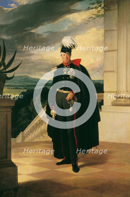 Emperor Franz I of Austria (1768-1835) in Prussian General Uniform, 1834. Creator: Amerling, Friedrich Ritter von (1803-1887).