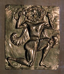 Archaic Greek gold plaque of a running gorgon, 7th century BC. Artist: Unknown