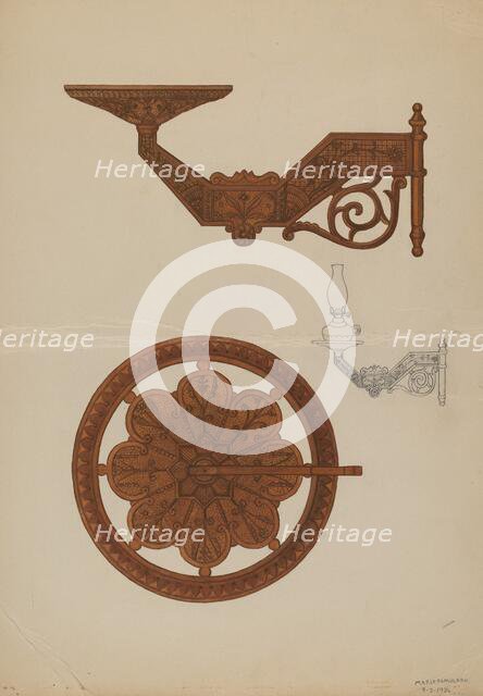 Lamp Bracket, 1936. Creator: Marie Famularo.
