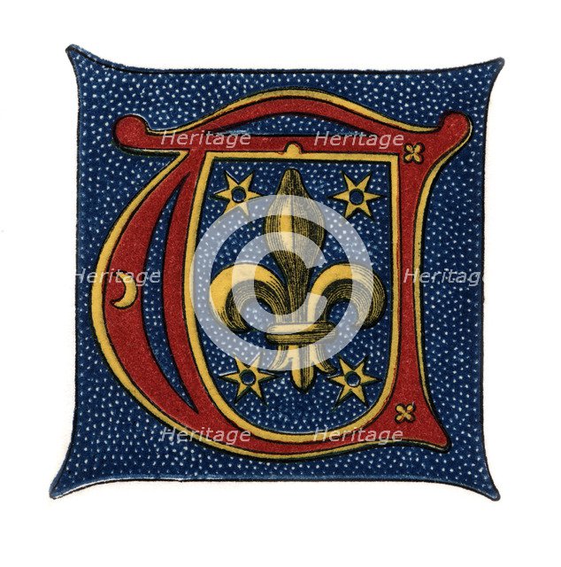 Initial letter 'T', c16th century?, (1843).Artist: Henry Shaw