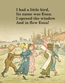 And in flew Enza! Popular children's street rhyme, 1918-1919. Creator: Historic Object.