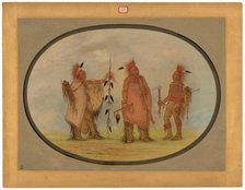 Osage Chief with Two Warriors, 1861/1869. Creator: George Catlin.
