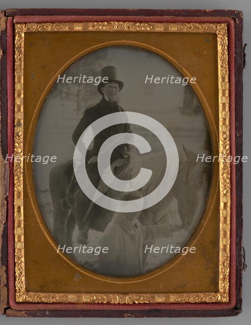 Untitled (Portrait of a Man on a Horse), 1865. Creator: Unknown.