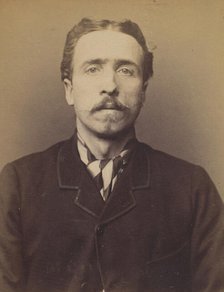 Handrock. Frédéric(k). Vilhem. 34 ans, né à Lyeck (Allemagne). Doreur sur bois. Anarchiste..., 1894. Creator: Alphonse Bertillon.