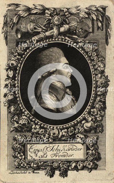 Portrait of Emanuel Schikaneder (1751-1812), 1788. Creator: Loeschenkohl, Johann Hieronymus (1753-1807).