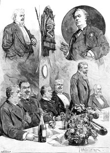 Dinner at the Savage Club to Mr. Toole on his departure to Australia, 1890. Creator: P Naumann.
