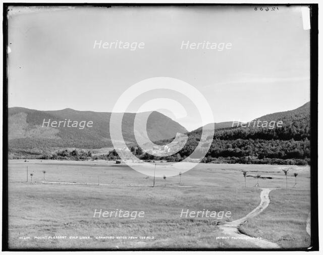 Mount Pleasant golf links, Crawford Notch from tee no. 2, between 1890 and 1901. Creator: Unknown.