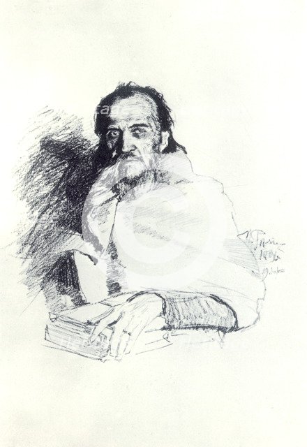Yakov Polonsky, Russian poet, 1896.  Artist: Il'ya Repin