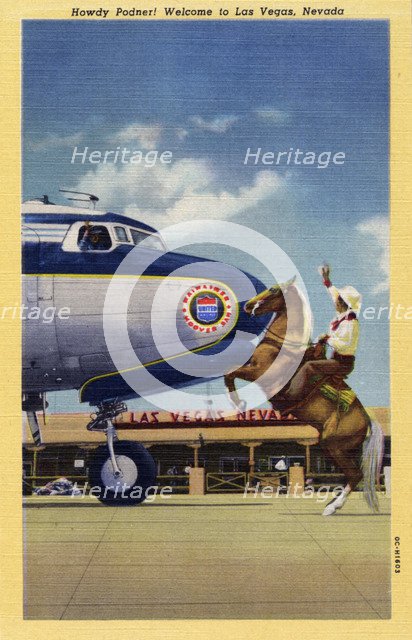 'Howdy Podner! Welcome to Las Vegas, Nevada', postcard, 1950. Artist: Unknown