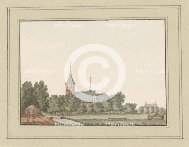 View of the church in the village of Pijnacker, 1700-1850. Creator: Anon.