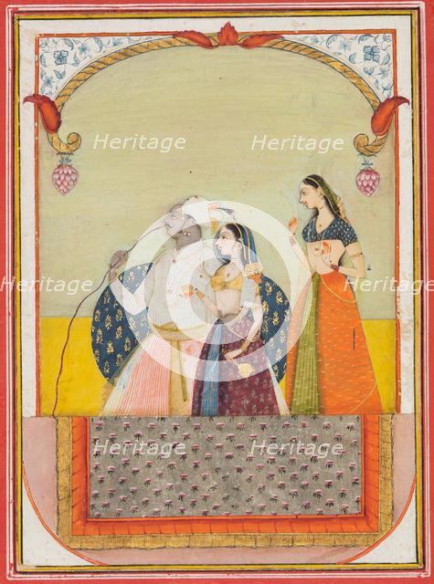 Maharaja Sri Anand Singhji and his consort, 1729. Creator: Ustad Murad (Indian, active 1700s).