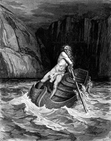 Arrival of Charon, 1857.  Creator: Doré, Gustave (1832-1883).