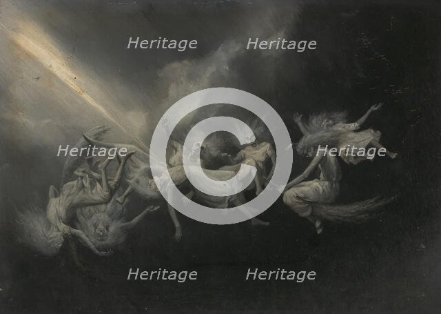 Lightning Struck a Flock of Witches, mid-late 19th century. Creator: William Holbrook Beard.