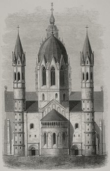 Exterior of Mainz Cathedral, Germany, 1877.  Creator: Unknown.