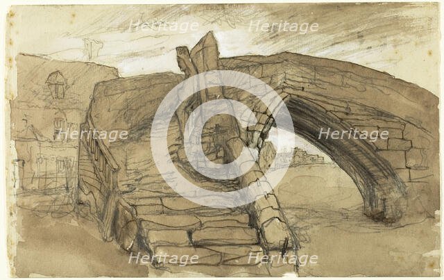 Bridge at Croyland, c. 1860-69. Creator: John Ruskin.
