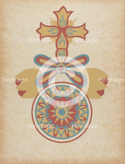 Santa Barbara Mission Doorway Design from the portfolio "Decorative Art...", 1935/1942. Creator: Unknown.