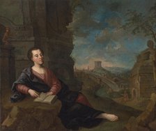 Johann Joachim Winckelmann (1717-1768) Shown against an Italian Landscape, Early 19th cen.. Creator: Anonymous.
