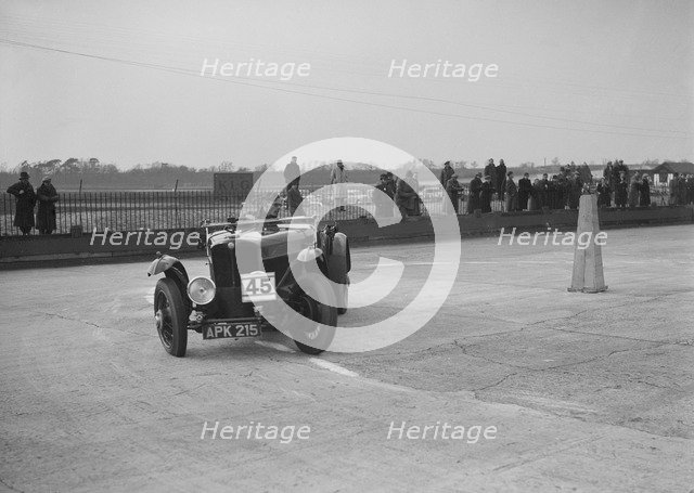 AC 16/66 competing in the JCC Rally, Brooklands, Surrey, 1939. Artist: Bill Brunell.