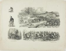 Sheet of Sketches, 1829. Creator: Auguste Raffet.