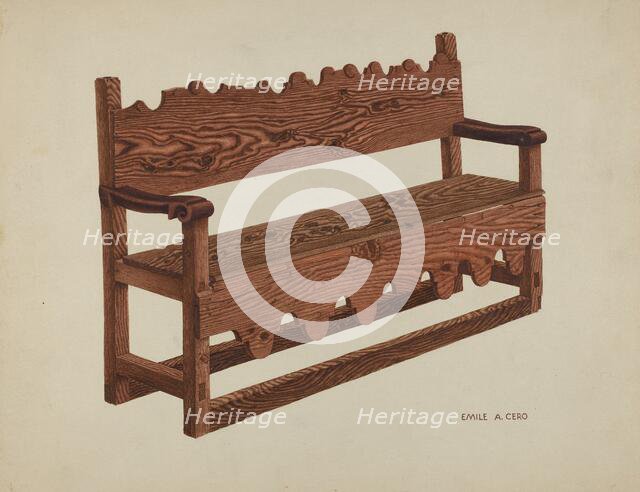 Mission Bench, c. 1939. Creator: Emile Cero.