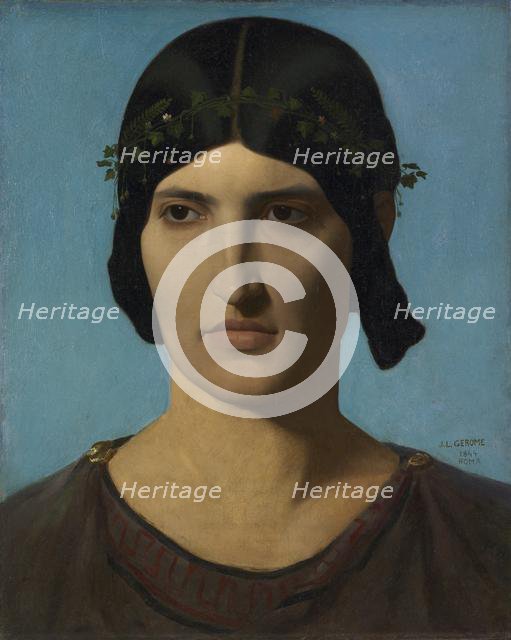 Head of an Italian Woman, 1847-1860. Creator: Jean-Léon Gérôme (French, 1824-1904).