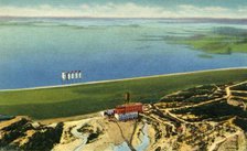 'Air View of Saluda Dam showing Lake Murray, S.C.', 1942.  Creator: Unknown.