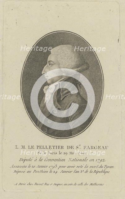 Louis-Michel Le Peletier, Marquis de Saint-Fargeau (1760-1793), 1790s. Creator: Anonymous.