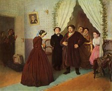 'The Governess arrives at the Merchant's House', 1866, (1965).  Creator: Vasily Perov.