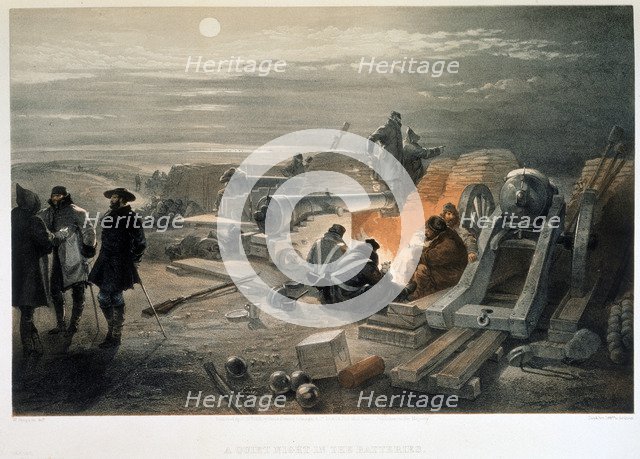 A quiet night in the batteries, 1855. Creator: Simpson, William (1832-1898).