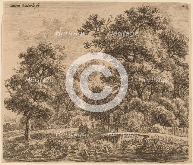Wooded Landscape with a Bridge. Creator: Anthonie Waterloo.