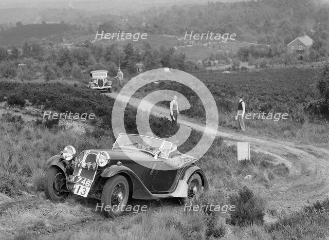 1935 Frazer-Nash BMW 315/40 taking part in the NWLMC Lawrence Cup Trial, 1937. Artist: Bill Brunell.