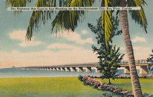 'The Highway that Goes to Sea Heading for the Southernmost City, Key West, Florida', c1940s. Artist: Unknown.