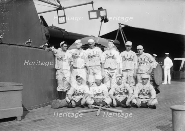 Baseball team on ship named WASHINGTON (baseball), c1911. Creator: Bain News Service.