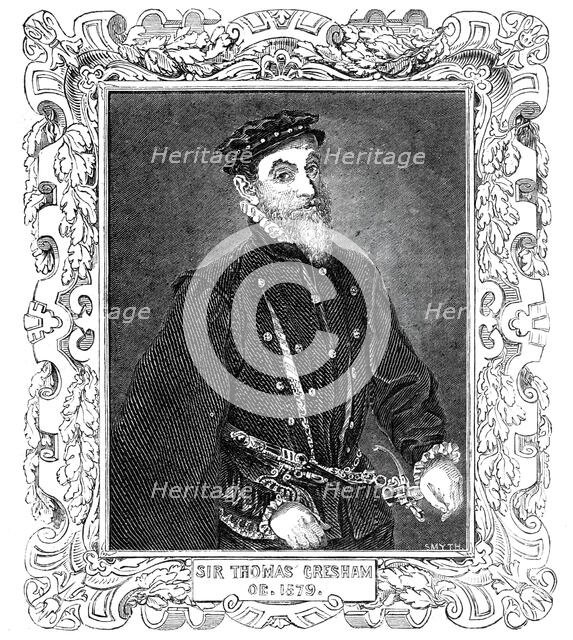 Sir Thomas Gresham - from the painting in Mercers' Hall, 1844. Creator: Unknown.