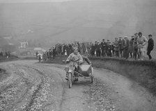 Unidentified motorcycle and sidecar, Rosedale Chimney Bank, Yorkshire, c1920-c1939.  Artist: Bill Brunell.