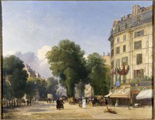 Boulevard des Capucines, at the end of rue de la Paix, 1834. Creator: Robert Stanley Colet.