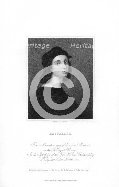 Raphael, Italian Reanaissance artist, (c1836).Artist: J Thomson