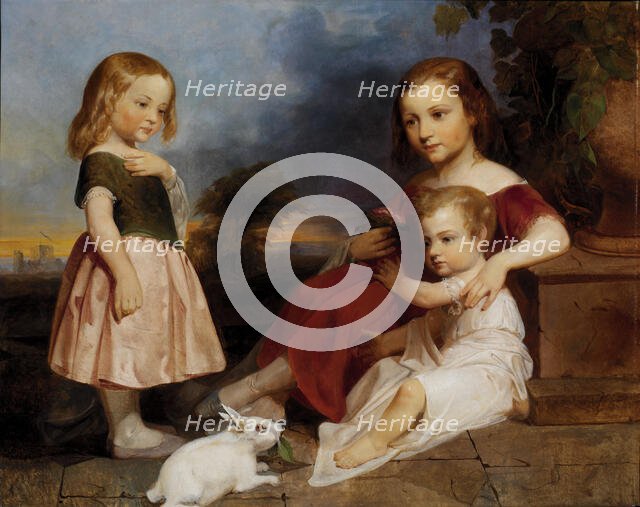 Portrait of the Downer Children, 1850. Creator: Peter Frederick Rothermel.