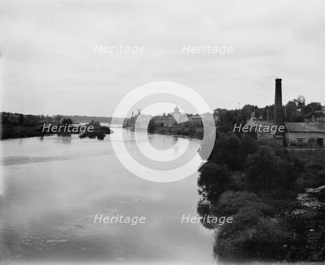 Looking up from Batavia, Fox River, Illinois, between 1880 and 1899. Creator: Unknown.