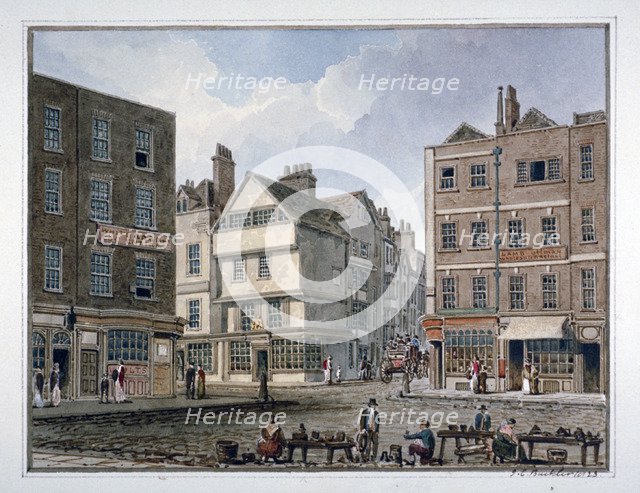 View of Middle Row and Gray's Inn Lane, Holborn, London, 1823.                                       Artist: John Chessell Buckler