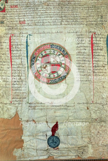 Scroll of the reign of Sancho IV the Brave, when Diego López de Haro was second lieutenant and bu…