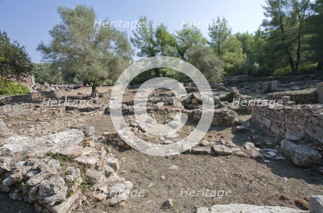A Roman hotel in Olympia, Greece. Artist: Samuel Magal