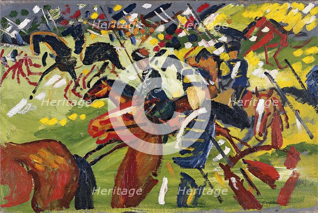 Hussars on a Sortie, 1913. Artist: Macke, August (1887-1914)