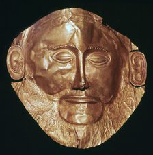 Gold death mask of 'Agamemmon', 17th century BC. Artist: Unknown